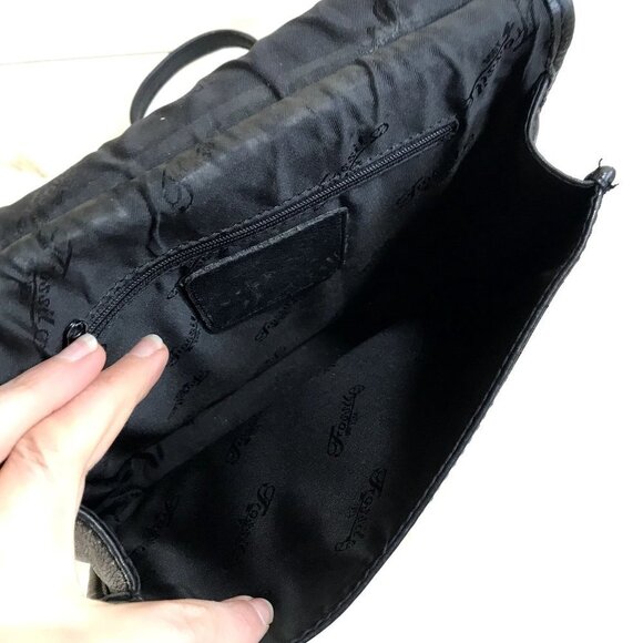 Vintage FOSSIL Keyper Black Leather Crossbody Bag Messenger Wallet Bag Travel - Picture 12 of 13